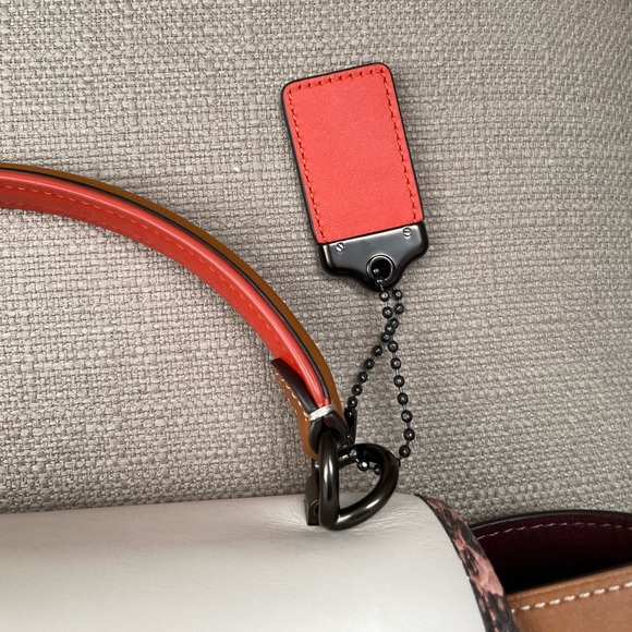 COACH COURIER CARRYALL IN COLORBLOCK LEATHER WITH SNAKESKIN DETAIL - Picture 4 of 16